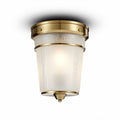 Lampa sufitowa w stylu retro z mlecznym kloszem i złotą oprawą 20 x 20 x 25cm