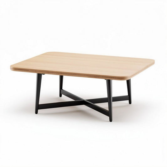 Stolik kawowy z drewna i metalu w kolorze naturalnym 120 x 80 x 40cm